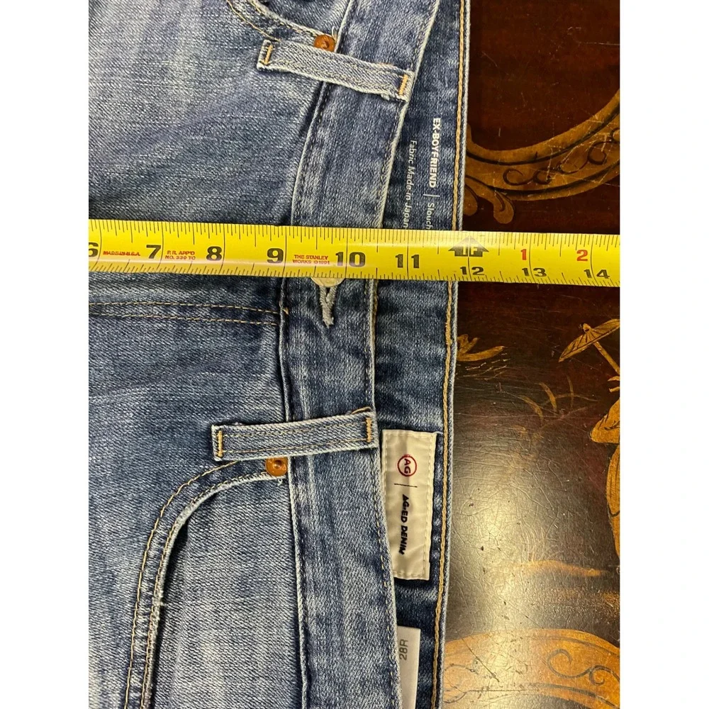 AG Adriano Goldschmied Ex Boyfriend Slouchy Slim Distressed Ankle Jeans Size 28R